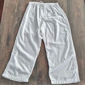 Love By Gap Pants Medium‎ Lace Stripe Drawstring Lightweight Beach Feminine